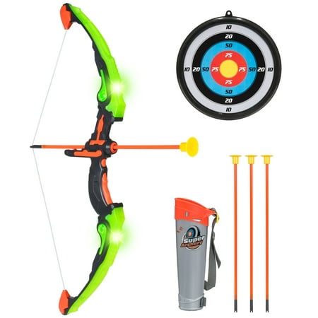 Best Choice Products Light Up Archery Toy Play Set w/ Suction Cup Arrows, Holder, Target, (Best Games With Archery)