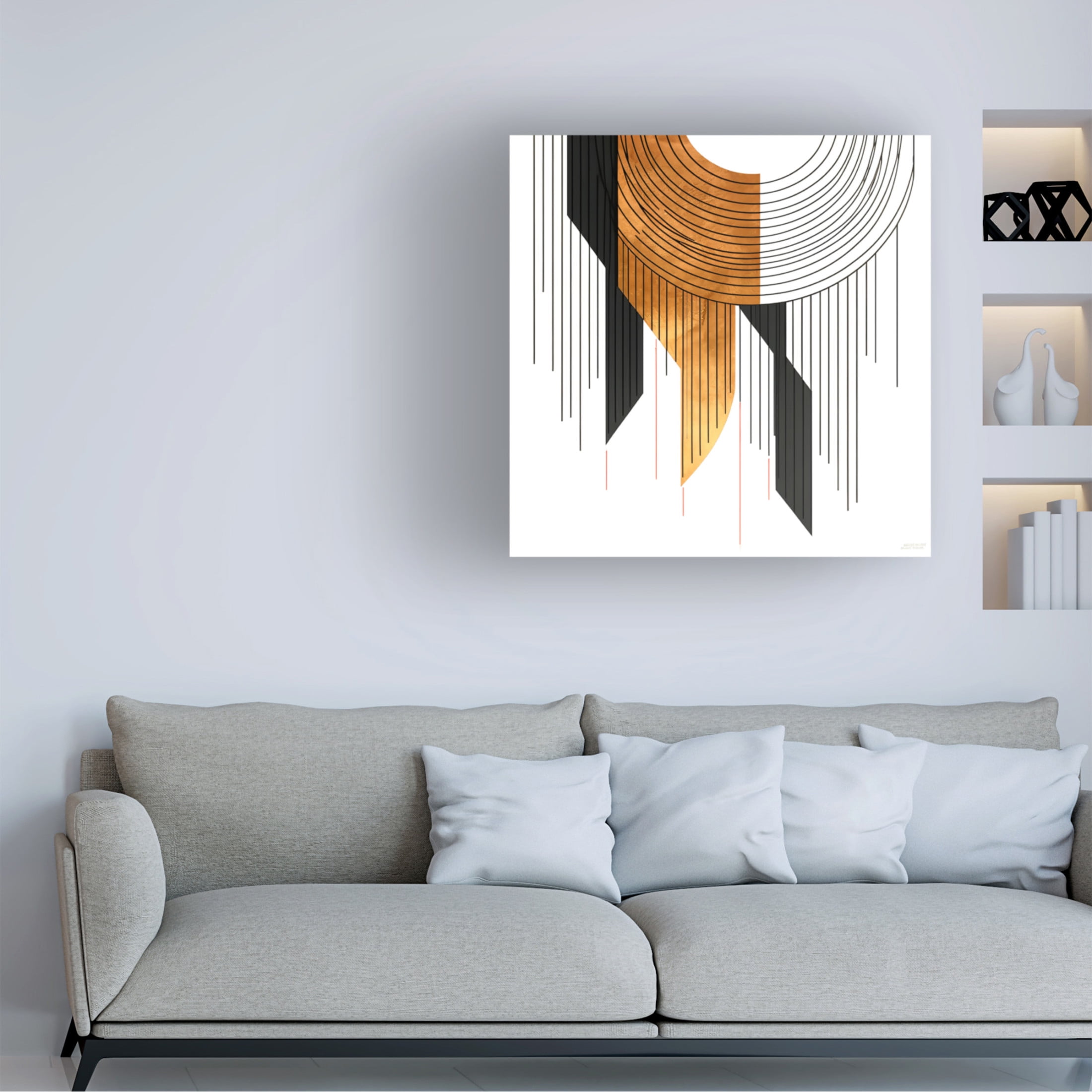 Canvas Wall Art - Ray Heere 'Mid Century Abstract Painting 5' Wall Art for Living Room, Bedroom, or Office Décor by Trademark Fine Art - 18 x 18 Inches