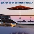 thumbnail image 4 of Memoryfield 9 ft Solar Patio Umbrella with LED Lights, 8 Ribs Outdoor Market Umbrella with Crank Lift, Waterproof UV Protection Table Umbrella, Orange, 4 of 7