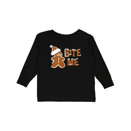 

Inktastic Bite Me Gingerbread Gift Toddler Boy or Toddler Girl Long Sleeve T-Shirt
