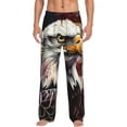 thumbnail image 1 of Fotbe Retro American Eagle A Pantalones de Pijama para Hombre, Pantalones de Dormir, Pantalones de Casa con Cintura Ajustable y Bolsillos-Large, 1 of 6