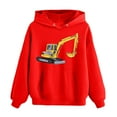 thumbnail image 4 of CONFREE Cute Hoodie For Boy Long Sleeve Boys Pullover Hoodies Cartoon Excavator Warm Fall Winter Hooded Sweatshirt, 4 of 6