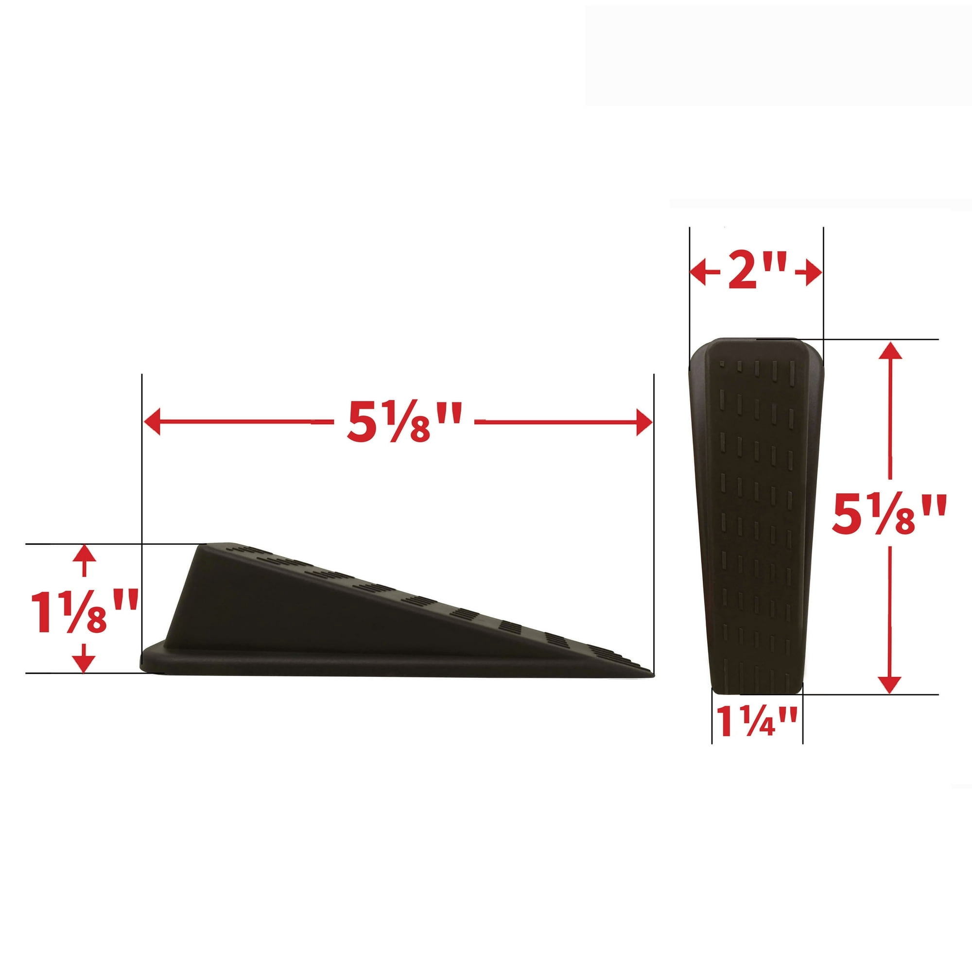 Super Sliders Heavy Duty Non-Skid Door Stop, Rubber Wedge Design for Secure Grip on Textured Surfaces and Carpet – 1-pack, Brown (5-3/8 inch x 2-1/4 inch x 1 inch)