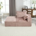 thumbnail image 4 of 2 Seater Modular Sofa Couch, Soft Chenille Cloud Chaise Lounge Sofa with Pillows, Comfy Lounge Chair Indoor, Oversized Reclining Sofa, Fluffy Couch, Pink, 4 of 7