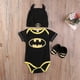 thumbnail image 2 of Pelele de Batman para niños recién nacidos, conjunto de zapatos, sombrero, ABlack Batman A0-6 meses esquí esquí Gafas de esquí, 2 of 4