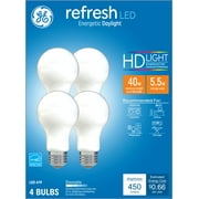 GE Refresh LED Light Bulbs, 40 Watt Eqv, A19 General Purpose Light Bulb, 4pk