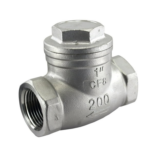 304 Stainless Steel Swing Check Valve 1" NPT Inline WOG200 Low Cracking Pressure