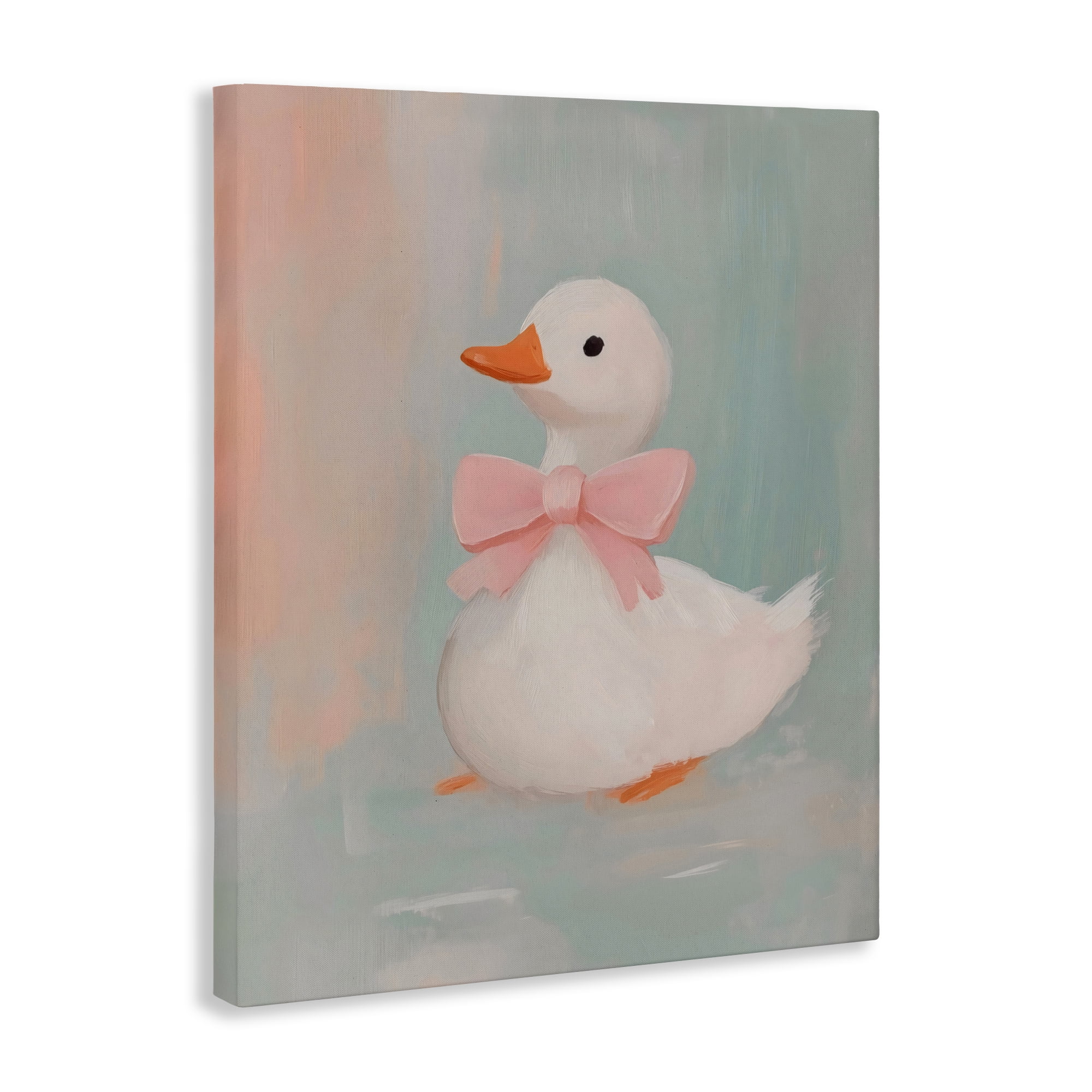 Stupell Industries Duckling Portrait with Bow Canvas Wall Art, design by The Prints Vibe