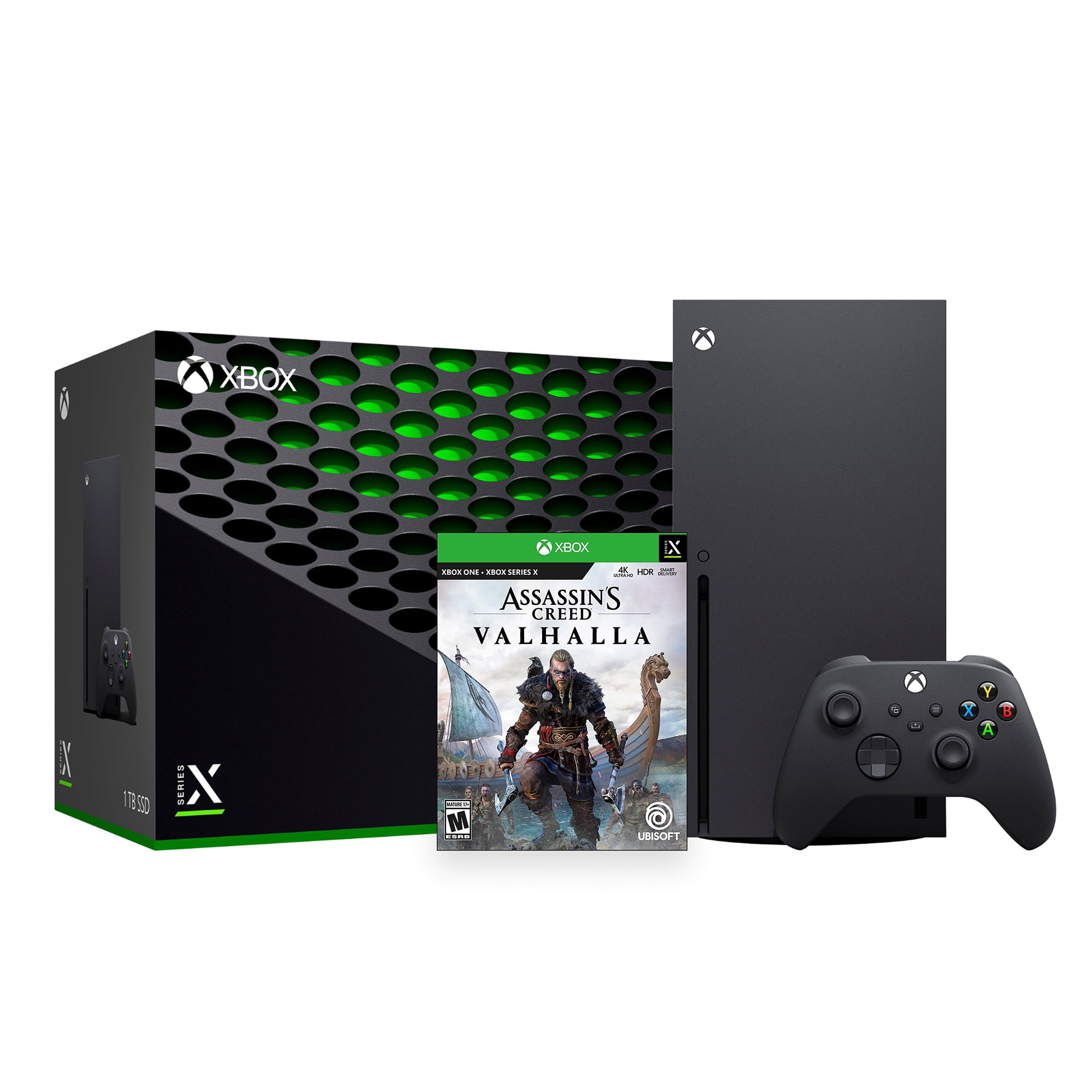 2021 Xbox Game and Accessory Bundle - 1TB SSD Black Xbox Console and Wireless Controller with Assassin&amp;#39;s Creed Valhalla and Mytrix HDMI 2.1 Cable for Xbox
