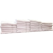 Optima Collection Platinum Level 13" X 13" White Washcloths, Set of 24, 100% Eco-Friendly Pre-Consumer Regenerated Cotton
