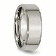 thumbnail image 4 of Titanium 8mm Beveled Edge Ring Man Wedding Classic Flat W/edge  For Dad Mens  For Him, 4 of 10