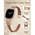 thumbnail image 2 of Wearlizer Leather Band Compatible with Versa 4/Versa 3/Sense/Sense 2 Fitness Trackers- Slim Celtic Heart Knot Strap, Soft Genuine Leather Women’s Watch Band, 2 of 6