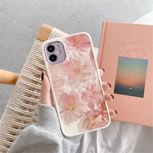 Iphone 12 Case 6 1 Inch Flexible Soft Slim Fit Shockproof Full Around Protective Floral Cute Phone Case Cover Girls Women Ladies Pink Walmart Com