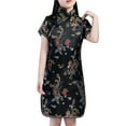 thumbnail image 2 of XXWXYD Toddler Girls Floral Print Cheongsam Dress, Stand Up Collar Chinese Styled New Year’s Gown Holiday Dresses, Big Kids Traditional Oriental Style Par𝗍y Outfit for Festivals, 2 of 3