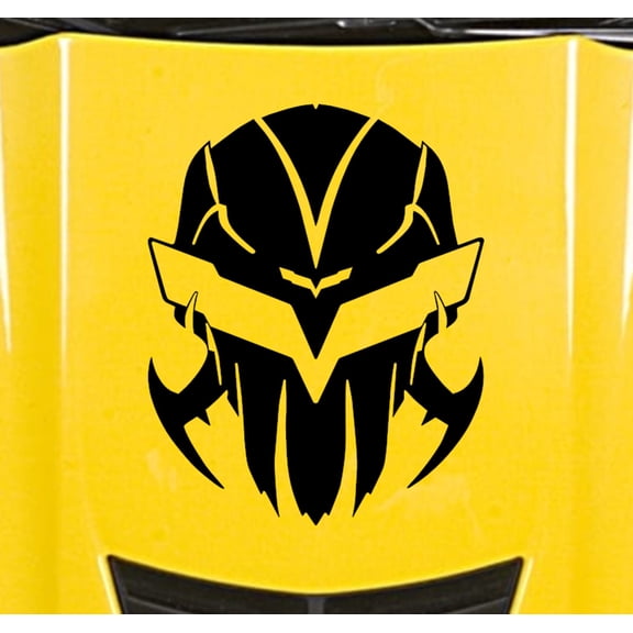 Clausen's World Design VETTATOR SKULL Hood/Door/Window Vinyl Decal 3 sizes - Compatible with Corvette C7