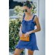 thumbnail image 3 of ABPHQTO Vestido de mujer azul con volantes y lazo en forma de ojo de cerradura, 3 of 5