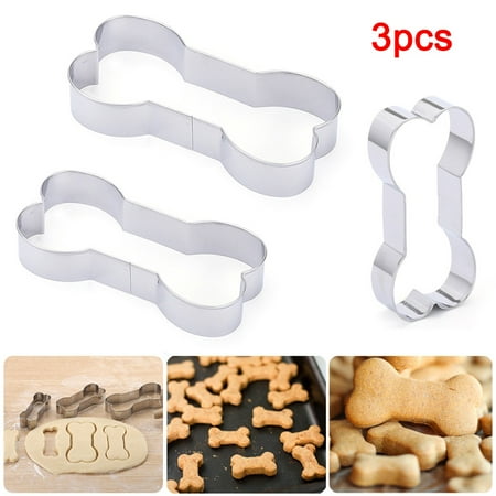 

Alexsix 3Pcs Set Cake Cookie Mould Cutter Dog Bone Shape Stainless Steel Diy Kitchen Mold
