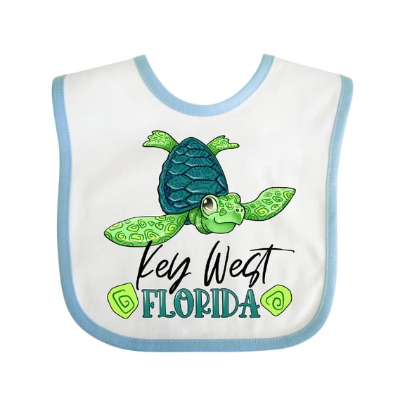 Inktastic Key West, Florida Happy Sea Turtle Boys or Girls Baby Bib