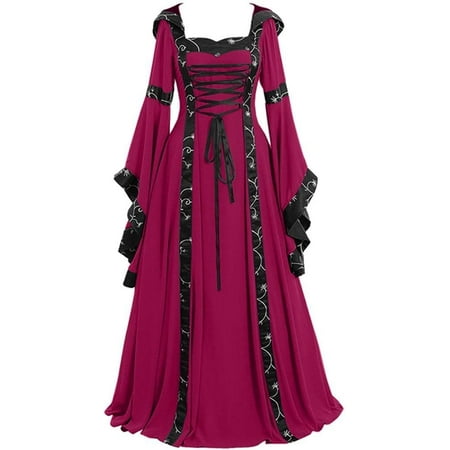 

2022 Women s Medieval Dress Women Halloween Vintage Celtic Medieval Floor Over Long Renaissance Gothic Cosplay Dress Soft Comfort Fit Plus Size Festival Evening Party Essential Clothing