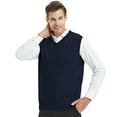 thumbnail image 1 of TOPTIE Men's 100% Cotton Knit Sweater Vest, V Neck, 1 of 9