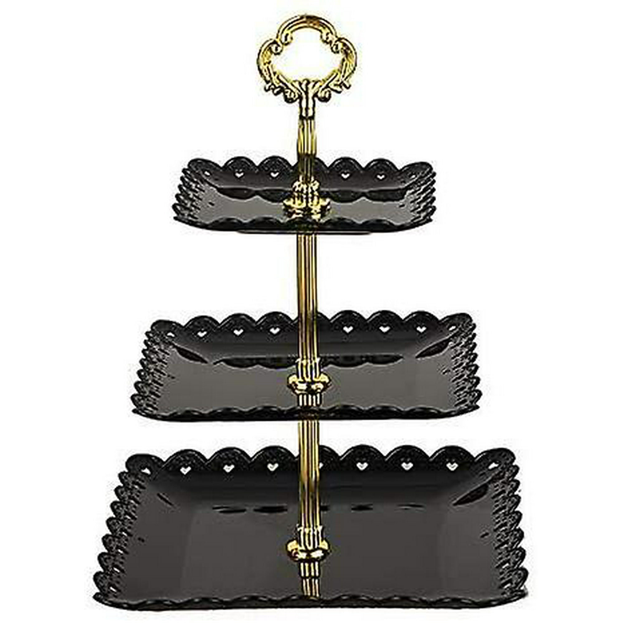 Black square cake stand discount
