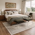 thumbnail image 2 of GENIMO 5'x7' Soft Vintage Diamond Area Rug for Living Room, Machine Washable Non Slip Low Pile Rug for Bedroom Dining Room, MEDINA, 2 of 5