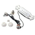 thumbnail image 4 of Pre Wired 4 String Electric Cigar Box Guitar with Magnetic Soundhole Pickup 1 Set Volume Tone Control Knob GMB337 White, 4 of 8