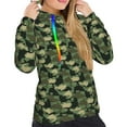 thumbnail image 5 of Yiaed Camouflage Shark Print Womens Casual Hoodies Crew Neck Long Sleeve Sweatshirts With Pocket Pullover Tops Women's Hooded Sweatshirt-Medium, 5 of 5