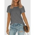 thumbnail image 4 of Womens Short Sleeve Basic Shirts Crewneck Tees Loose Fit Fashion Tops Casual Summer Clothes, 4 of 6