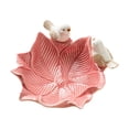thumbnail image 3 of Bandeja de baratija de cerámica Salvador con forma de flor y soporte para tarjetas de visita con estatua de pájaros Rosa, 3 of 10