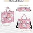 thumbnail image 6 of Sheep Cartoon Pink Corduroy Tote Bag Handbag Large Messenger Bag Shoulder Crossbody Zipper Bag Purse, 6 of 8