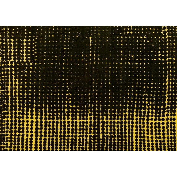 Ahgly Company Machine Washable Indoor Rectangle Abstract Yellow Modern Area Rugs, 5' x 8'