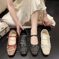 thumbnail image 2 of Mocasines elegantes, zapatos de primavera para mujer, zapatos de suela blanda con hebilla para mujer, zapatos planos a la moda con punta redonda y pequeña fragancia para abuelita, zapatos 35 Gao Jinjia LED, 2 of 2