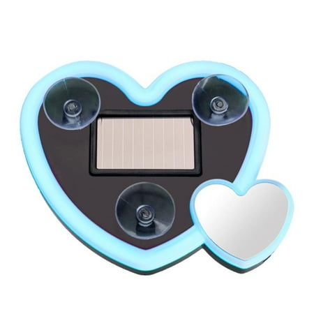 LUVCLS Solar-Powered Neon Heart LED Car Window Light USB Rechargeable Interior Atmosphere Lamp Suction Cup Decorative Mood Light for Car Dashboard