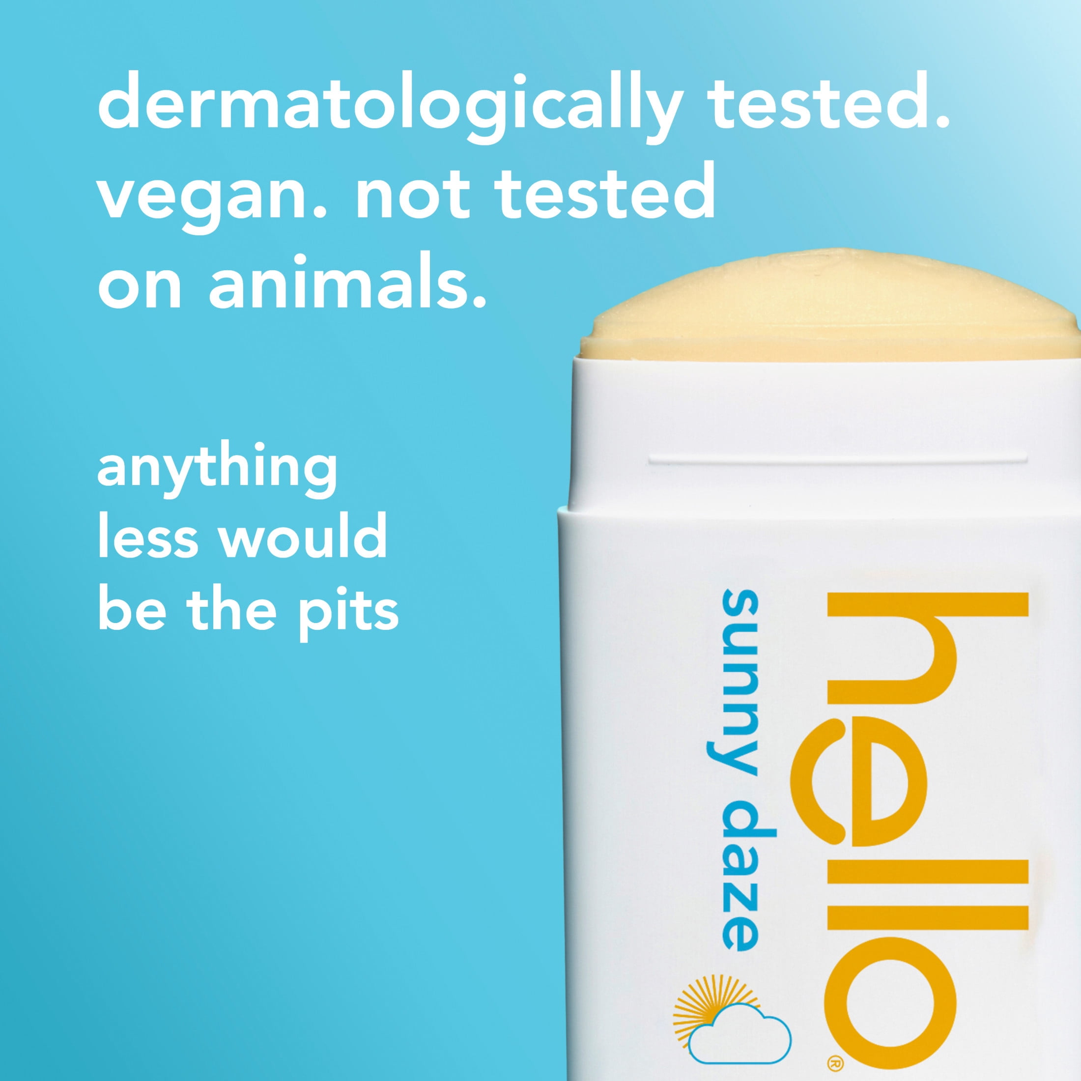 hello Sunny Daze Aluminum Free Deodorant for Women and Men, 2.6 oz Stick Deodorant
