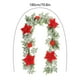 thumbnail image 3 of Rama de pino de Guirnalda de Navidad | Cuatro cabezas de flores rojas artificiales con luces | Decoración multicolor para casas navideñas | Resistente a la vida | 180 cm de longitud | 1 Pack, 3 of 6