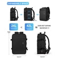 thumbnail image 3 of Extra Large Travel Backpack for Women Men Flight Approved, 42L Expandable Personal Item Travel Bag Water Resistant Business, Carry on Laptop Backpack Casual Daypack for College Hiking Black, 3 of 7