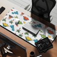 thumbnail image 2 of Long Mouse Pads for Desk,Dinosaurs Volcano Palm White Pattern Desk Mats on Top Of Desks, Desk Mouse Pad Extra Large with 3mm Non-Slip Base and Stitched Edge for Gaming,Office,Work,Home 35.4"x15.7", 2 of 6