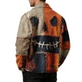 thumbnail image 6 of Delconic Mens Corduroy Jacket Loose Casual Turn Down Collar Long Sleeve Button Front Shirt Jacket Halloween Print Outerwear Top Saffron S, 6 of 6