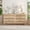 Natural, variant on Storage Cabinet with Drawers, Black Rattan-Style MDF Cabinet for Living Room Bedroom Entryway