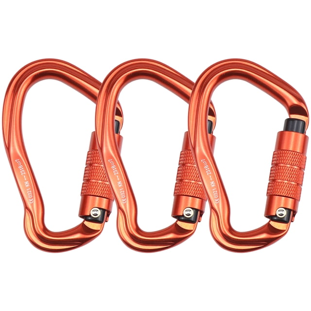 Yeacher 3pcs Carabiner Locks with Automatic Locking Gate 23KN Heavy Duty Aluminum Alloy Carabiner Clips for Hammocks Camping Hiking Backpacking