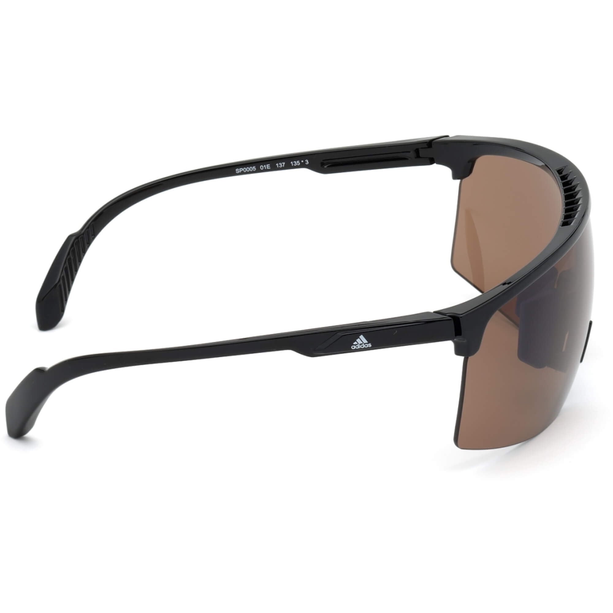 Adidas Men Sunglasses Sp0005 01E Black/Brown Mirrored Photochromic Shield 00 135