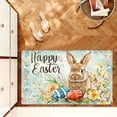 thumbnail image 6 of CoreLiving Easter Bunny in Floral Bouquet Plush Bath Rug for Bathroom Soft Shaggy Shower Mat Water Absorbent Non-Slip Indoor Decor 24x16 Inch, 6 of 7