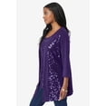 thumbnail image 4 of Roaman's Women's Plus Size Sequin-Panelled Tank & Cardigan Set, 4 of 6
