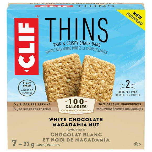 CLIF Thins White Chocolate Macadamia Nut 7CT, CLIF Thins White Chocolate Macadamia Nut 7CT