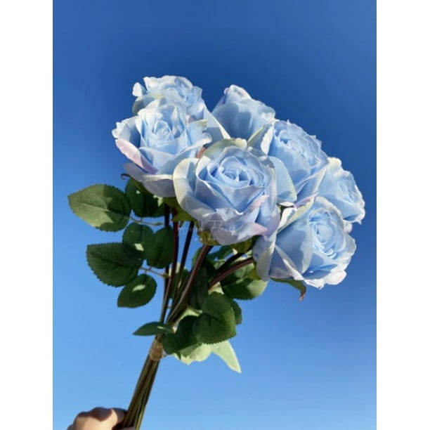 Dos ramos de 16 tallos cada uno (8 cabezas de rosas barrocas), rosas artificiales, decoración floral for bodas.