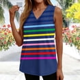 thumbnail image 2 of Enjoytime Ladies Summer Tops Printed V-Neck Sleeveless Tank Top Causal Beach Vacation Plus Size Shirts, 2 of 5