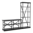 thumbnail image 2 of Furniture of America Drewden Metal 2pc Console Table and Bookcase Set in Gray, 2 of 7