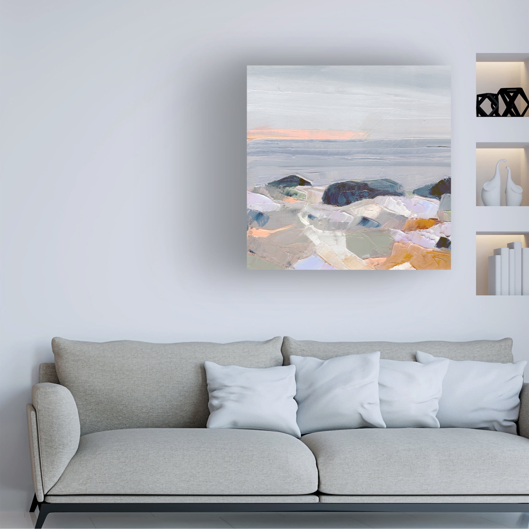 Canvas Wall Art - Toby Gordon 'Winter Rocks' Wall Art for Living Room, Bedroom, or Office Décor by Trademark Fine Art - 14 x 14 Inches