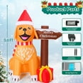 thumbnail image 6 of GOOSH Christmas Inflatables 5 FT Christmas Dog Inflatable with Built-in LED Lights, Blow up Christmas Dog Seating beside Signpost and Gift Boxes, Outdoor Christmas Decorations for Xmas Holiday Party, 6 of 7